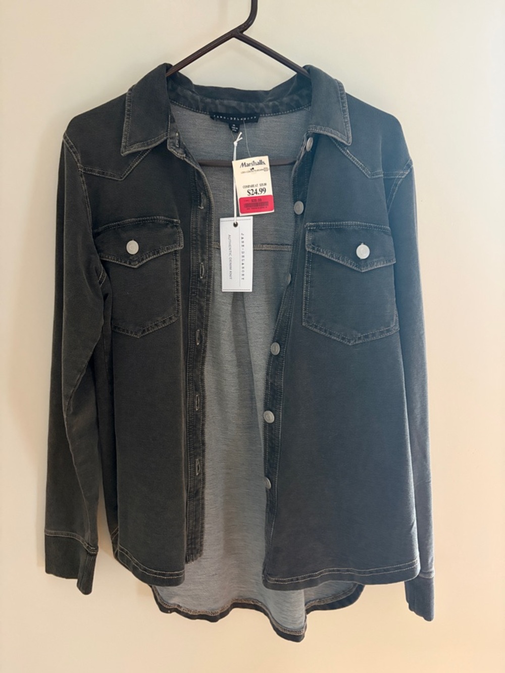 Jane and Delancey Charcoal Gray Button-Up Jacket